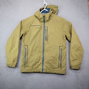REI Elements Jacket Mens Medium Green Hooded Full Zip Water Resistant Coat
